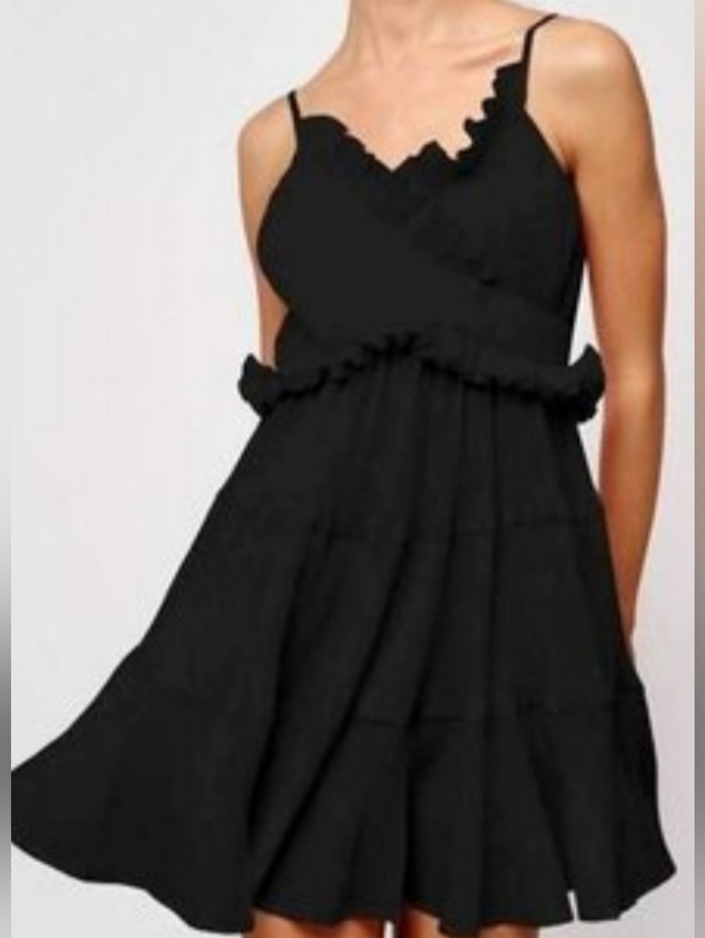 Ciebon Sandi Pleated Ruffle Cocktail Dress